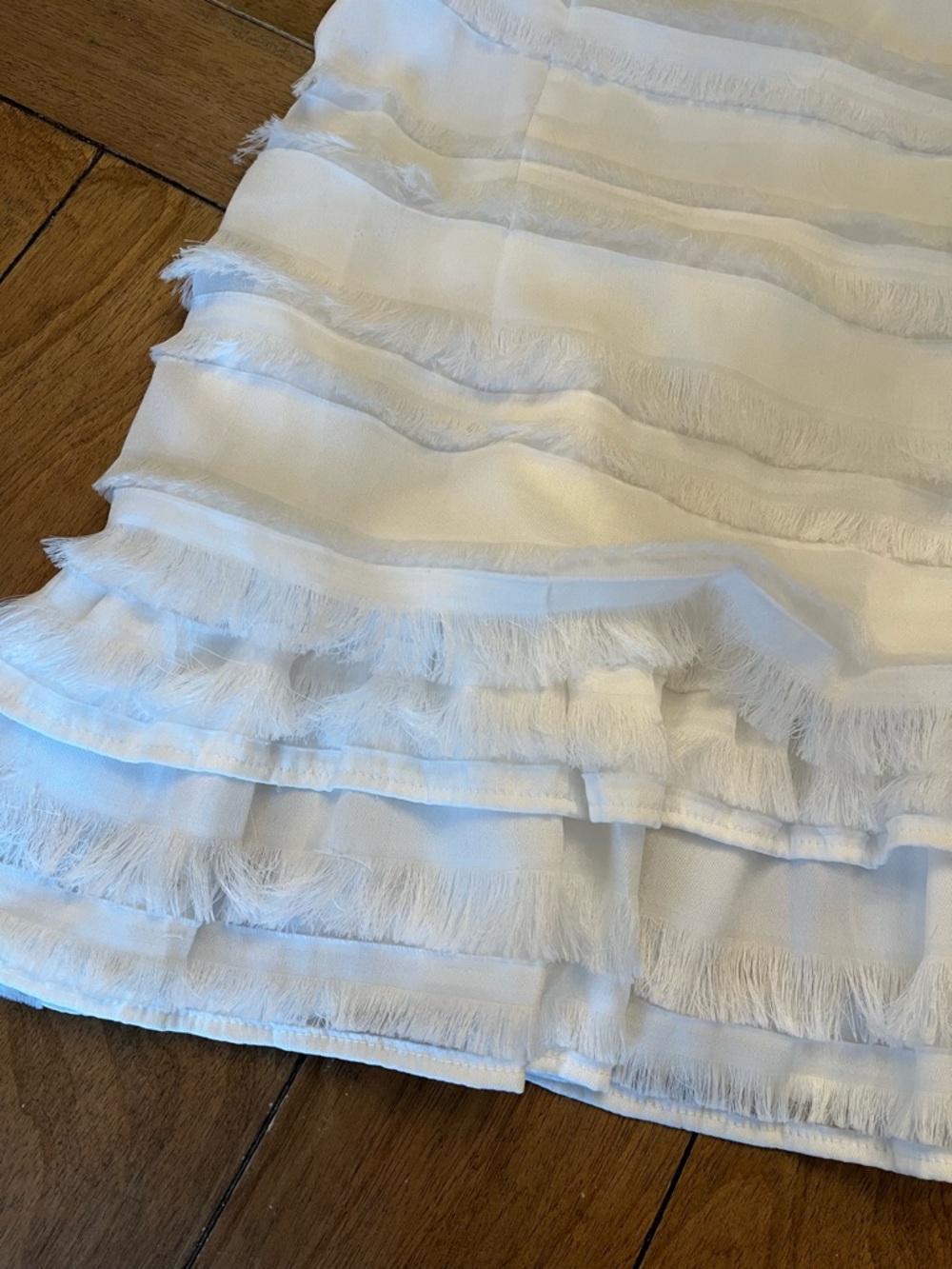 Princess Polly White Fringe Mini Dress with Adjustable Straps Size 8 - Picture 2 of 9